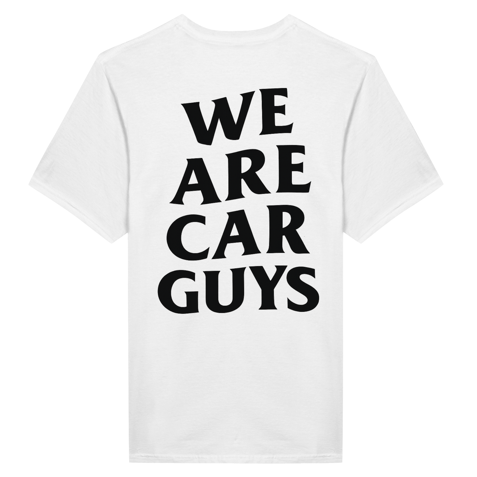 T-shirt blanc We Are Car Guys – vue de dos imprimé full back